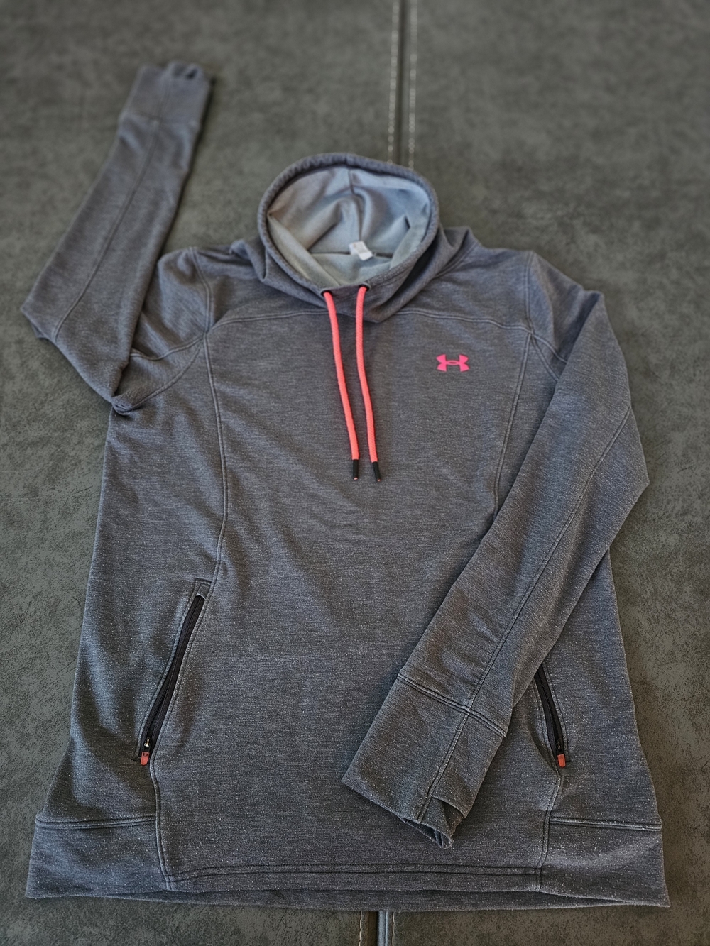 Large Under Armour Gray Pullover with Pink Accents